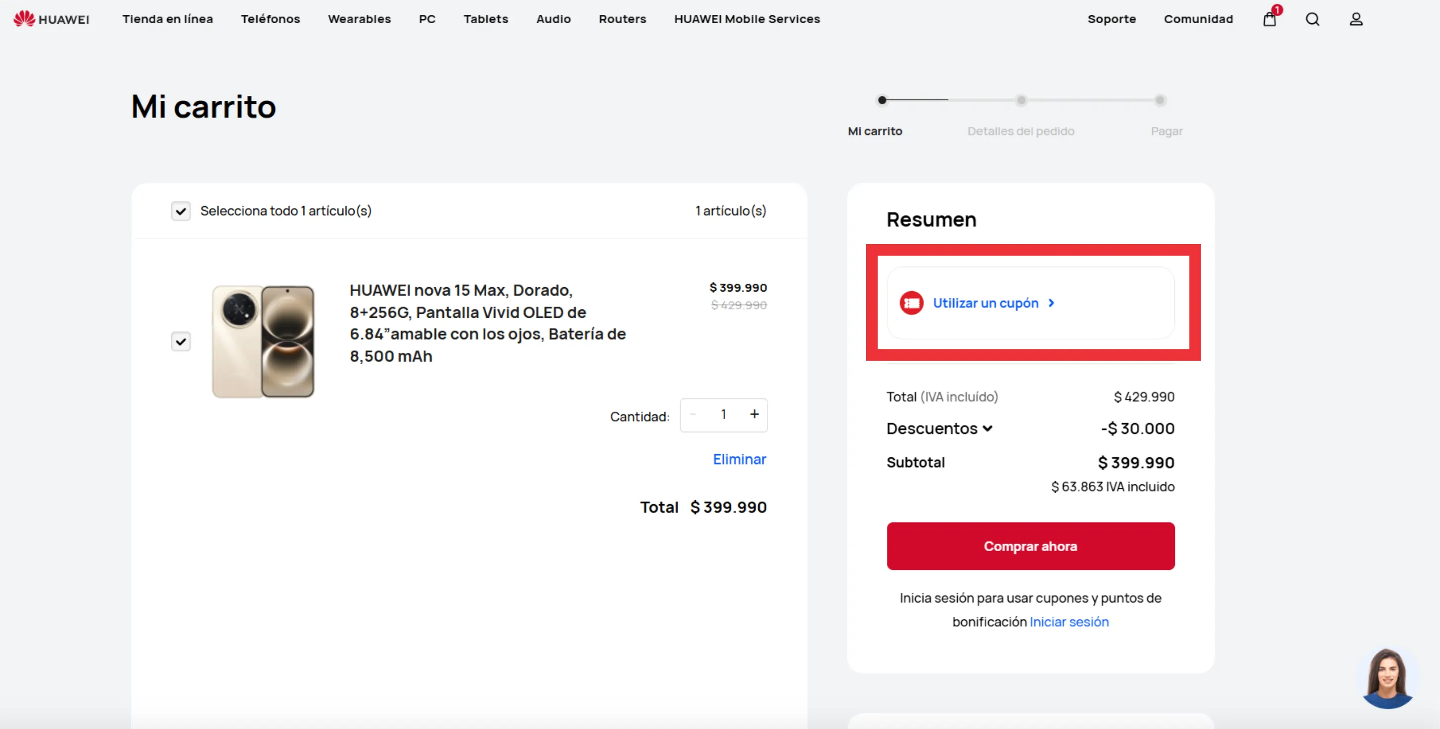 Descuento Cupónes huawei